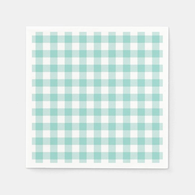 Guardanapo De Papel Faye e Lauren Aqua Plaid (Frente)