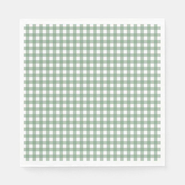 Guardanapo De Papel Faye e Lauren Fall Green Gingham (Frente)