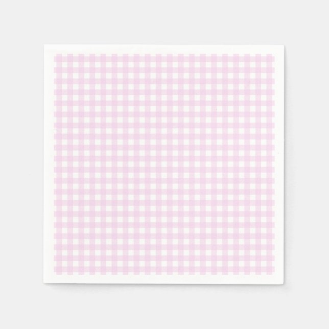 Guardanapo De Papel Faye e Lauren Pastel Pink Gingham (Frente)