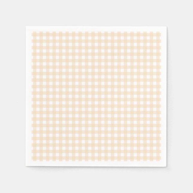 Guardanapo De Papel Faye e Lauren Peach Gingham (Frente)