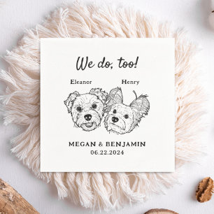 Guardanapo De Papel Fazemos 2 Cachorros Rostos De Casamento Coquetel