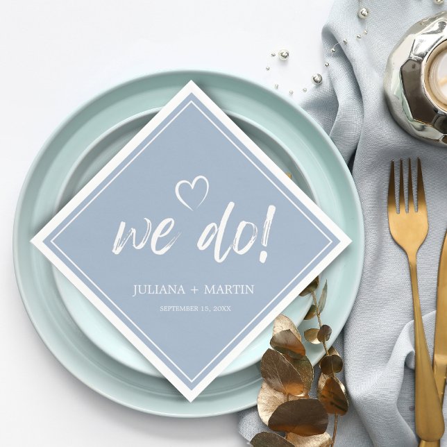 Guardanapo De Papel Fazemos Casamento Azul Simples e Moderno Minimalis (Criador carregado)