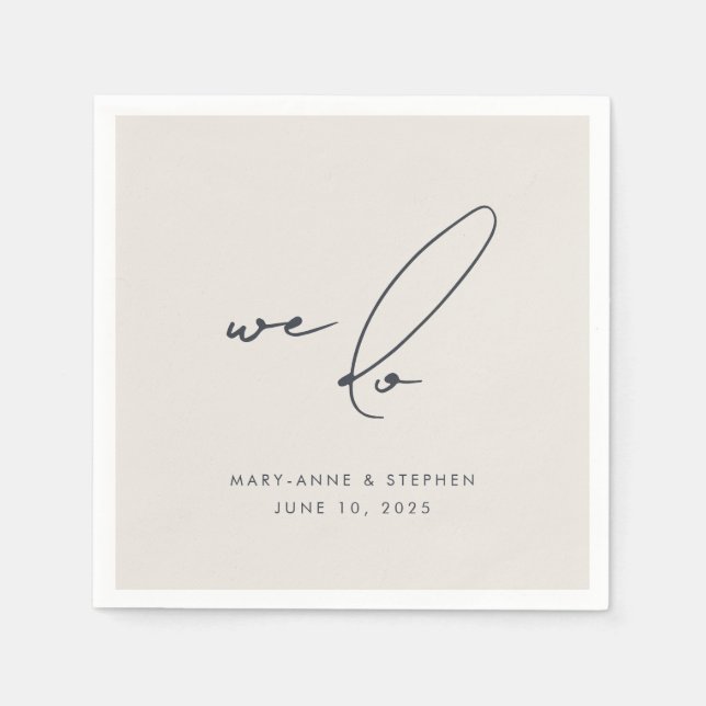 Guardanapo De Papel Fazemos Festa de casamento de Caligrafia Moderna (Frente)