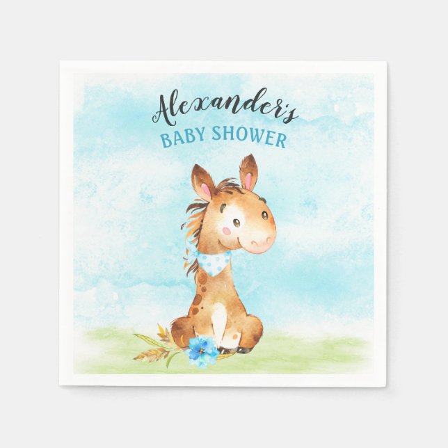 Guardanapo De Papel Fazenda de Chá de fraldas de Cavalo com Aquarela (Frente)