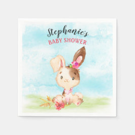 Guardanapo De Papel Fazenda de Chá de fraldas de Watercolor Girl Bunny