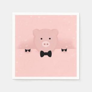 Guardanapo De Papel Fazenda de Porco Rosa Whimsical