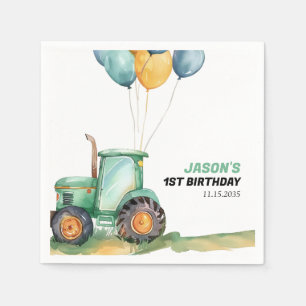 Guardanapo De Papel Fazenda Verde Trator Birthday