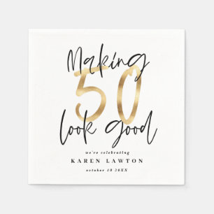 Guardanapo De Papel Fazendo a olhar 50 a boa festa de aniversário do
