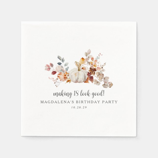 Guardanapo De Papel Fazer 18 Parecem Bons Passos Personalizados Aniver (Frente)