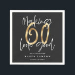 Guardanapo De Papel Fazer 60 parece boa festa de aniversário de ouro<br><div class="desc">Fazer 60 parece bom efeito ouro,  guardanapos festas de aniversário. Parte de uma coleção.</div>
