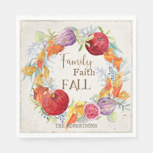 Guardanapo De Papel Fé da Família Faith Harvest Wreath Art