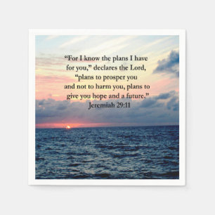 GUARDANAPO DE PAPEL FÉ EM JEREMIAH 29:11 SUNRISE VERSE