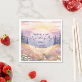 Guardanapo De Papel Fearfully and Onederfully Made Girl First Birthday