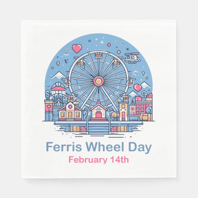 Guardanapo De Papel Feb 14 Ferris Wheel Day (Frente)