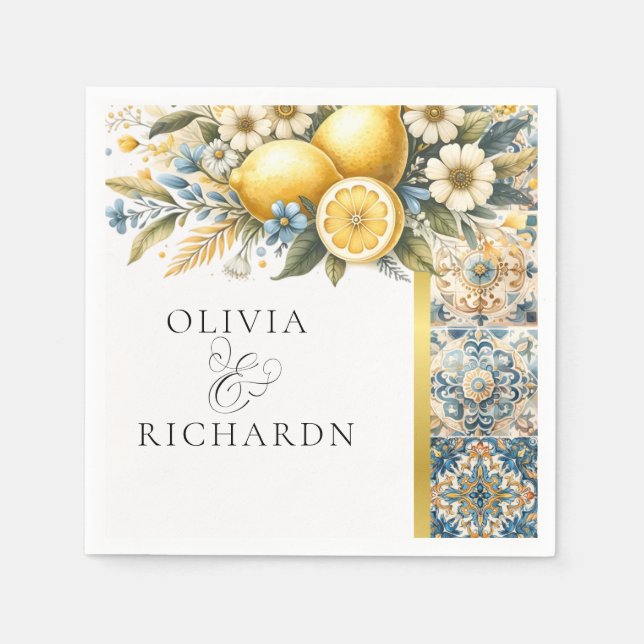 Guardanapo De Papel Febre de Azulejo do Mediterrâneo: italiano Positan (Frente)