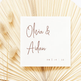 Guardanapo De Papel Feira | Casamento de Script Manuscrito Moderno