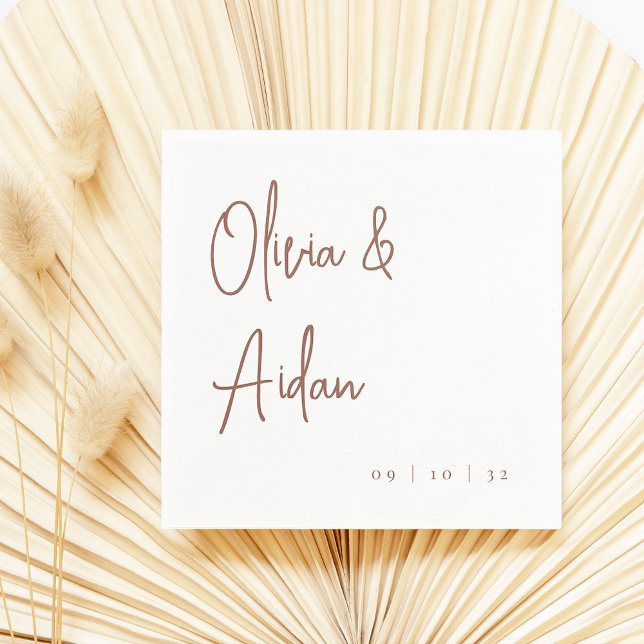 Guardanapo De Papel Feira | Casamento de Script Manuscrito Moderno (Criador carregado)