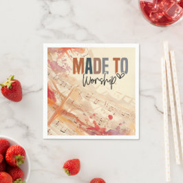 Guardanapo De Papel Feita com uma citação cristã inspiracional Culto