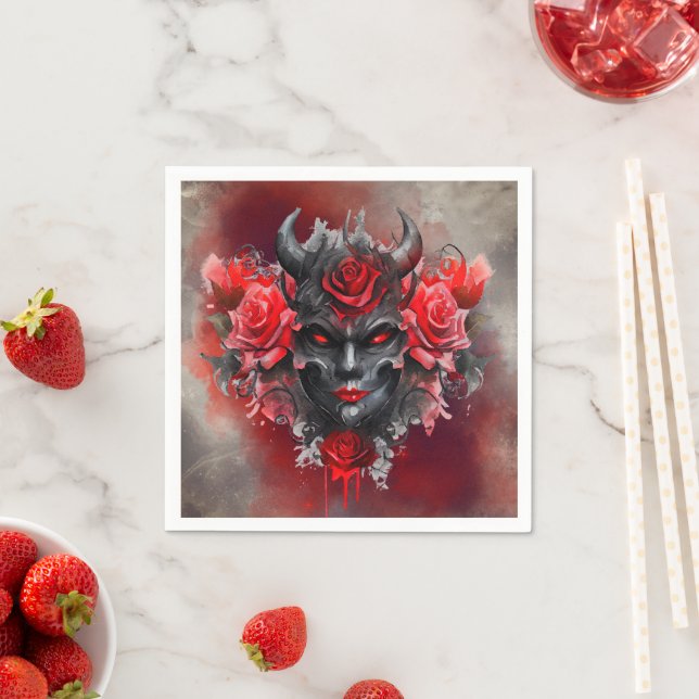 Guardanapo De Papel Feitiçaria | Demônio Chifre-Escuro com Olhos Verme (Insitu)