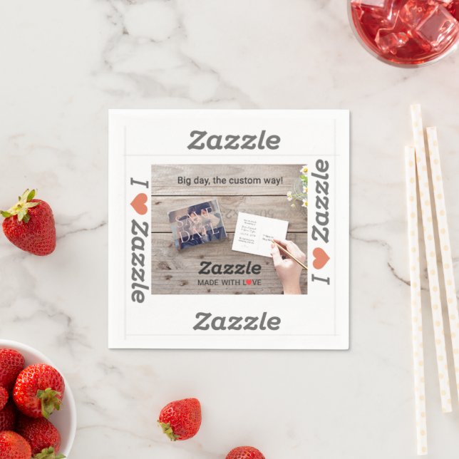 Guardanapo de Papel Feito com Amor da Zazzle (Insitu)