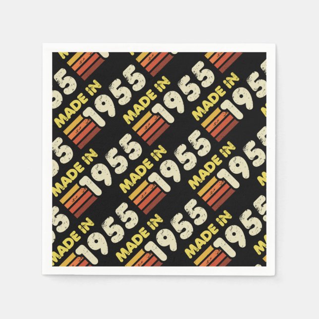 Guardanapo De Papel Feito Em Aniversário De 70 De 1955 (Frente)