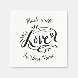 Guardanapo De Papel Feito sob medida com amor, festa elegante com letr