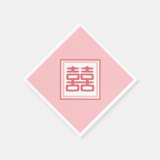 Guardanapo De Papel Felicidade dupla rosa - Quadrada