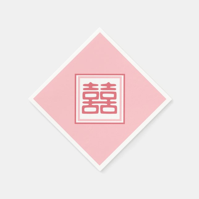 Guardanapo De Papel Felicidade dupla rosa - Quadrada (Canto)