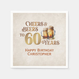 Guardanapo De Papel Felicidades e Cervejas 60º aniversário