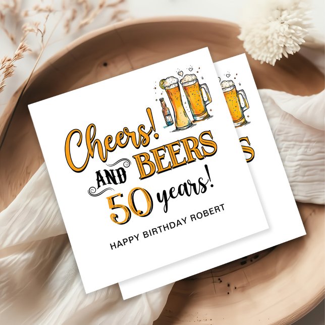 Guardanapo De Papel Felicidades e Cervejas Sente-se Feliz Aniversário (Criador carregado)