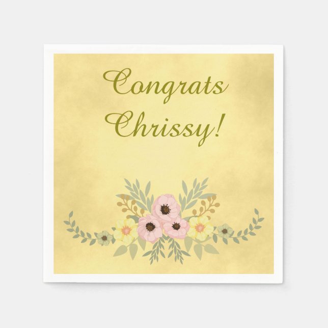 Guardanapo De Papel Felicita a Flor (Frente)