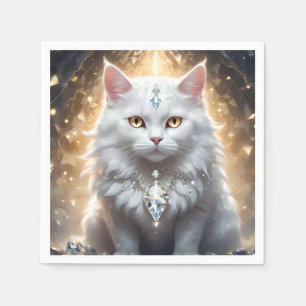 Guardanapo De Papel "Feline Fortune: O Diva Com Diamante"