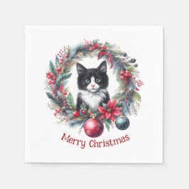 Guardanapo De Papel Felino Festivo em Férias 6 -