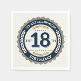Guardanapo De Papel Feliz 18º aniversário