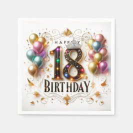 Guardanapo De Papel Feliz 18º aniversário