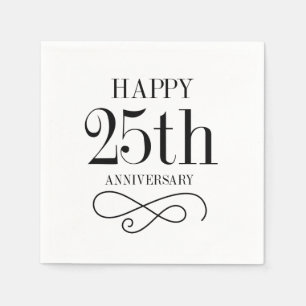 Guardanapo De Papel Feliz 25 do Aniversário Cocktail Napkins