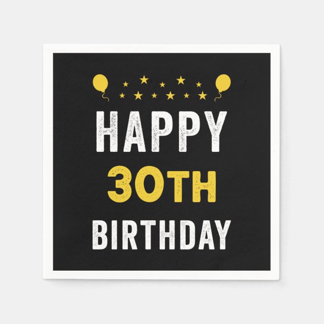 Guardanapo De Papel Feliz 30º Aniversário Tricenário Festa de Celebraç (Frente)