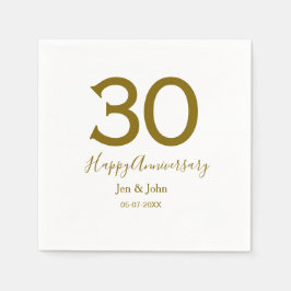 Guardanapo De Papel Feliz 30 data de aniversário data ouro bold lete