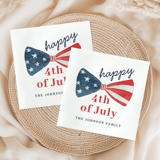 Guardanapo De Papel Feliz 4 de julho (Cute Happy 4th of July Napkins)