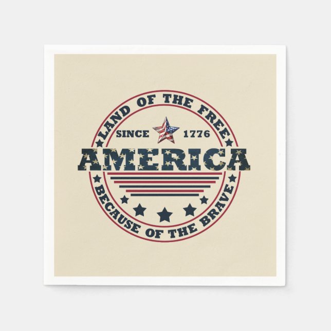 Guardanapo De Papel Feliz 4 de julho (Frente)