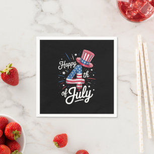 Guardanapo De Papel Feliz 4 de Julho Bandeira Patriótica Americana EUA