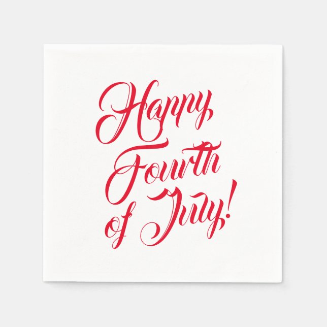 Guardanapo De Papel Feliz 4 de julho escrivão branco-branco-escrivão (Frente)