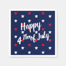 Feliz 4 de julho, estrelas brancas e marinhos azui