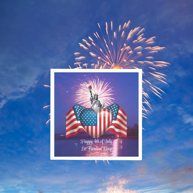 Guardanapo De Papel Feliz 4 de julho "Let Freedom Ring" Paper Napkins (Criador carregado)