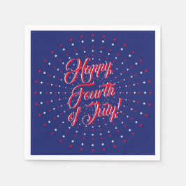 Guardanapo De Papel Feliz 4 de julho, roteiro das estrelas brancas mar