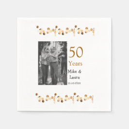 Guardanapo De Papel Feliz 50º aniversário adicionar nome do casal data