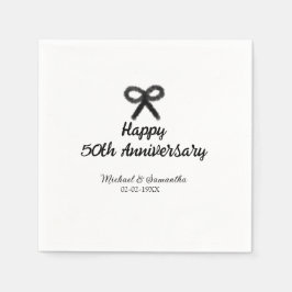 Guardanapo De Papel Feliz 50º aniversário adicionar nome do casal data