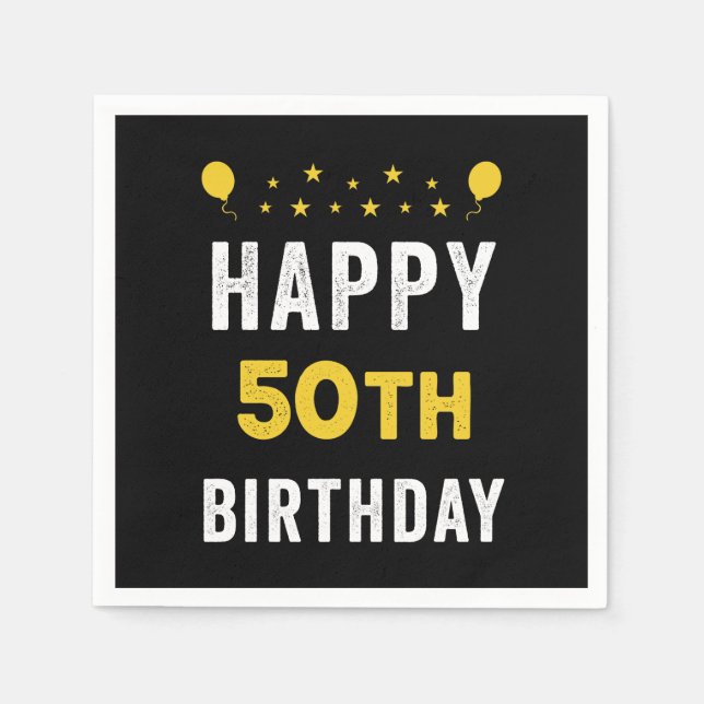 Guardanapo De Papel Feliz 50º aniversário da Celebração Quinquagenária (Frente)