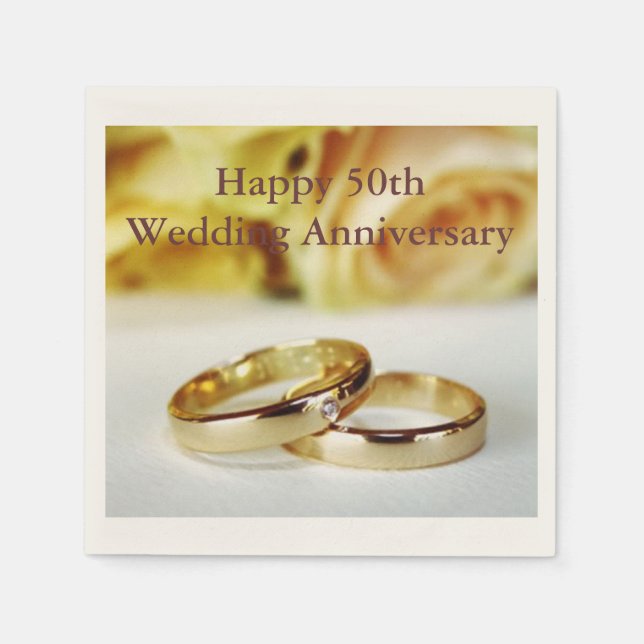 Guardanapo De Papel Feliz 50º aniversário de casamento (Frente)