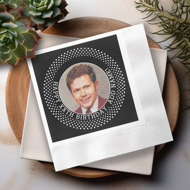 Guardanapo De Papel Feliz 50º aniversário - Sobre a colina negra - Fot (Personalized Over the Hill Birthday Napkins)